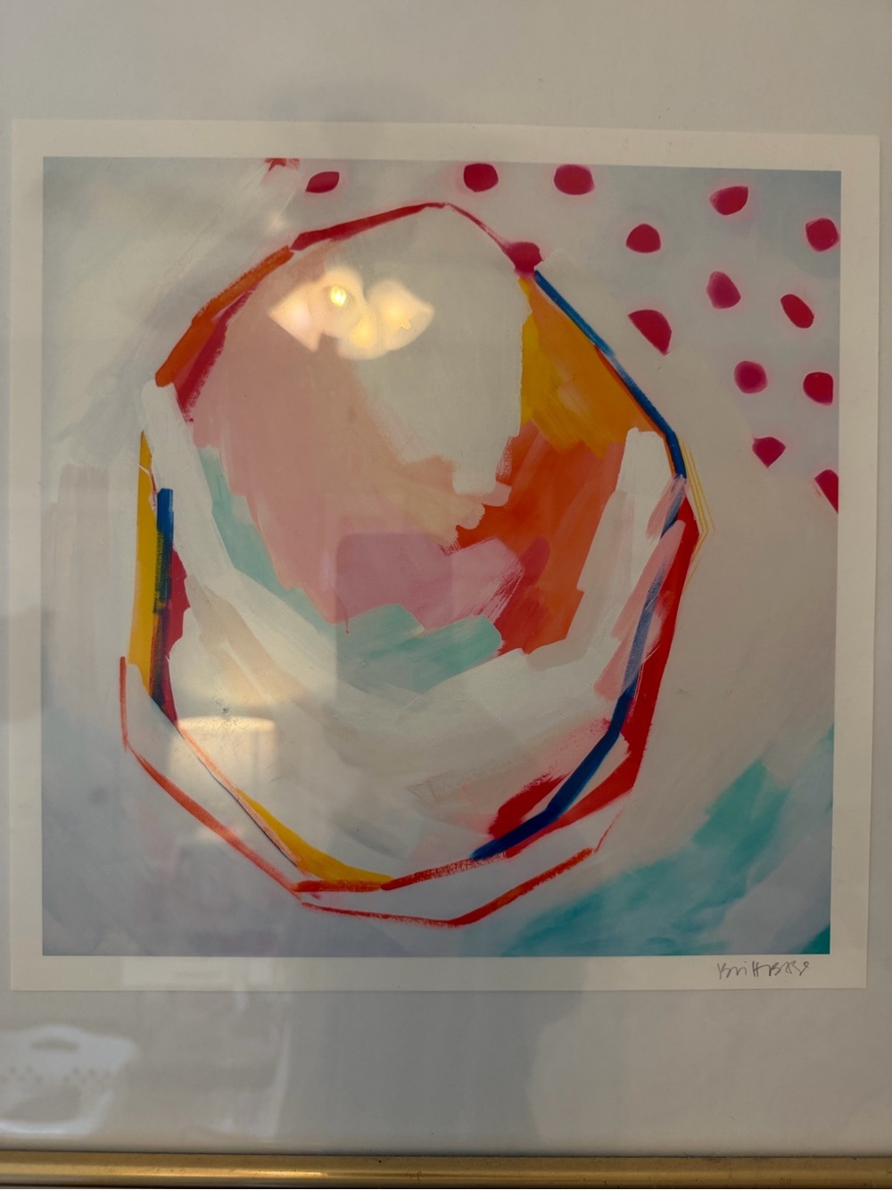 Abstract Pink & Multicolor Circle Wall Art Print